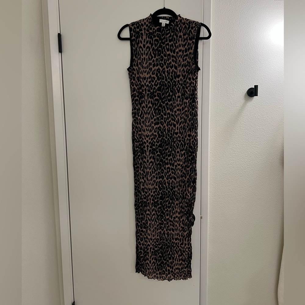 Topshop Animal Print Sleeveless Maxi Dress